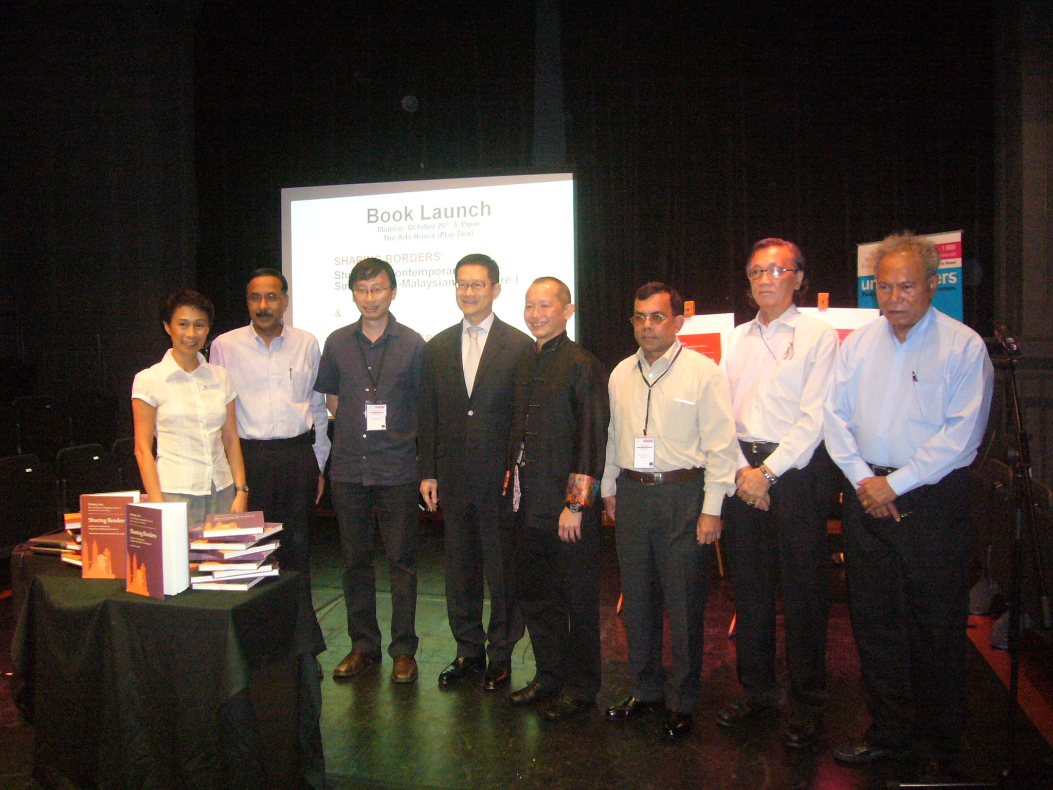 (From left) to right Ngian Lek Choh, Dr N. Varaprasad, Dr Gwee Li Sui, Edmund Cheng, Benson Phua, Dr Mohammad A. Quayum, Wong Phui Nam and Professor Edwin Thumboo.